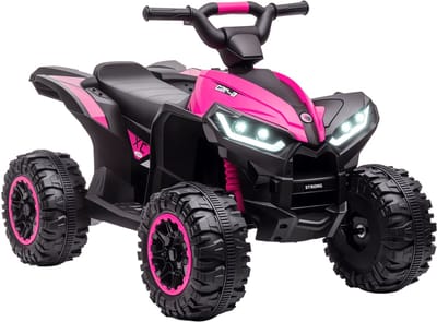 HOMCOM Electric Ride-on Car Kunststoff, Metall 83L x 53B x 55,5H cm Schwarz+Rosa