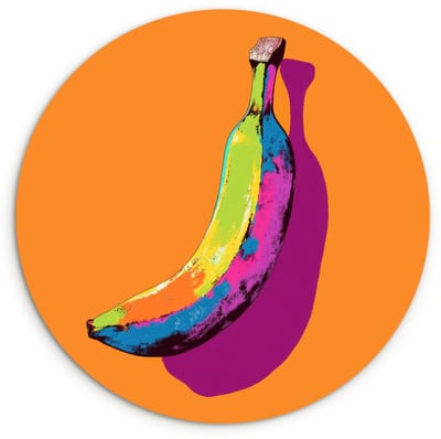 WallCircle® Wandcirkel 120x120 cm - Muurcirkel Felle kleuren - Banaan - popart - Muurdecoratie woonkamer - Wanddecoratie slaapkamer - Kamer decoratie accessoires - Ronde schilderijen XXL