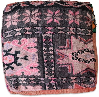 Poufs&Pillows Marokkaans vloerkussen - Bohemian poef - handgeweven unieke Oosterse poef uit wol - Gevuld geleverd k1279