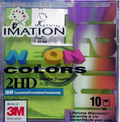 IMATION NEON COLOURS 2HD IBM FORMATTED