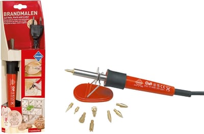 Houtbrandpen Set met 6 Punten en 3 Stempels voor Decoreren en Tekenen