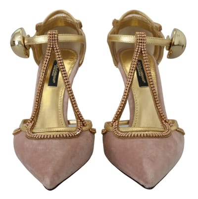 Dolce & Gabbana Roze Crystal T-band Hakken Pumps Schoenen