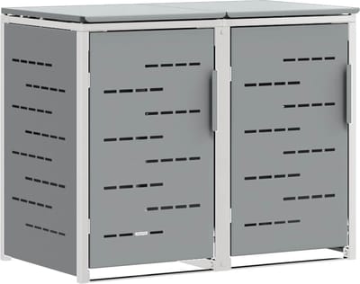 vidaXL - Containerombouw - for - 2 - Bins - 240L - Roestvrij - staal - Grijs