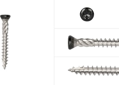 Wovar Potdekselschroeven Zwart RVS 410 5 x 40 mm Torx 25 Deeldraad | Doos 200 Stuks | Houtschroeven