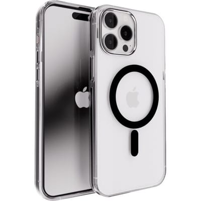 Coverzs Clear Metallic silicone hoesje geschikt voor iPhone 13 Pro - Magneet hoesje - schock proof telefoonhoesje - TPU backcover met magneetring - Zwart