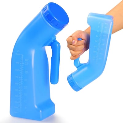 Aurixi® Plasfles Mannen - Urinaal voor Mannen - Urinaal - Blauw - 23cm x 14cm x 8cm