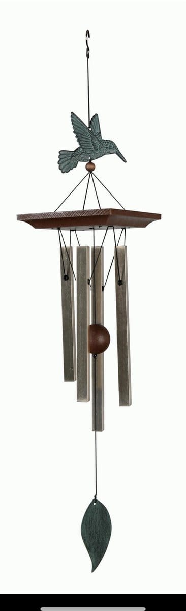 Windgong kolibrie windorgel 62CM Gestemde klankbuizen Aluminium Brons