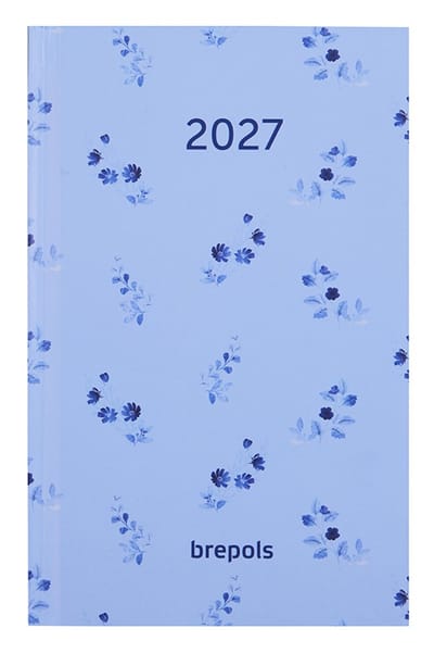 Brepols agenda 2027 - POCKET [0.767] - BLOSSOM - Zakagenda - 1 week op 2 pagina's - Weekoverzicht - Blauw - 9.7 x 15 cm/Klein formaat!!