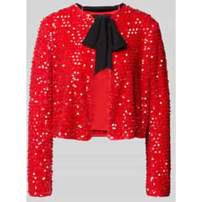 Regular fit blazer met pailletten en strik