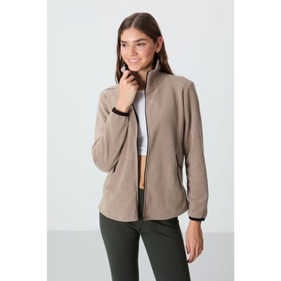 Dames Pluche Rits-Voorkant Sweatshirt