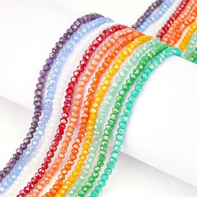 1400 Stuks 3.5mm Kristal Glas Kralen in 10 Kleuren voor Armband en Ketting, DIY Sieraden Maken, Inclusief 10 Houder