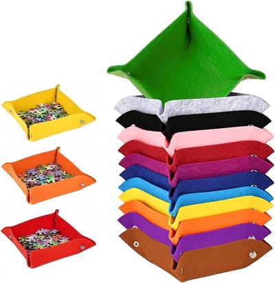 Felt Sortering Tray Set van 12 Stuks met Drukknop, Perfect voor Sleutels, Makeup en Organisatie in Huis en Kantoor
