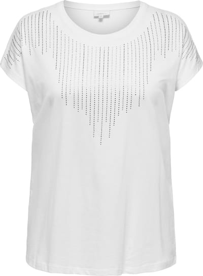 ONLY CARMAKOMA - CARLULA S/S O-NECK RHINESTONE TOP JRS - Dames - T-shirts