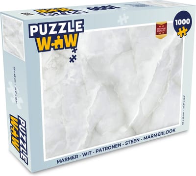 Puzzel Marmer - Wit - Patronen - Steen - Marmerlook - Legpuzzel - Puzzel 1000 stukjes volwassenen