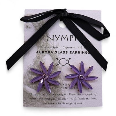 Lavendel - Vintage glas - Bloemen - Oorbellen