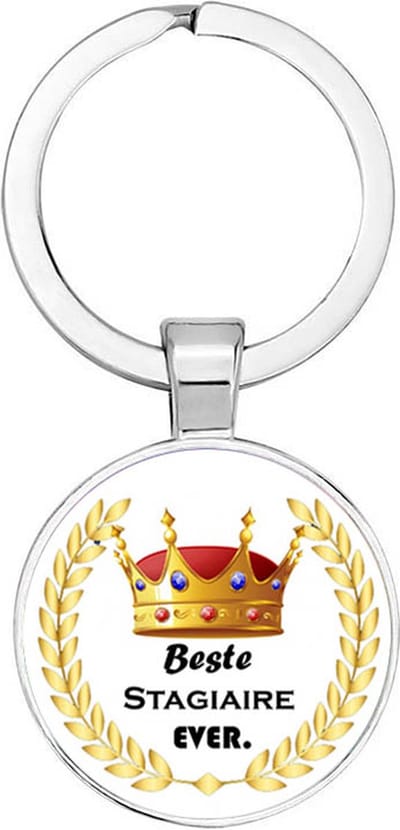 Akyol - Beste stagiaire ever Sleutelhanger - stagiair - iemand die stage loopt - werk - cadeau - verjaardag - kado - geschenk - gift - welkomst cadeau - afscheidscadeau - 2,5 x 2,5 CM