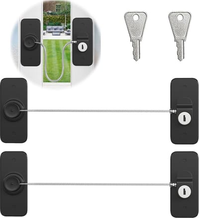 Set van 2 veiligheidsloten voor kasten en ramen, met sterke lijm of schroefbevestiging, geschikt voor kinderen, koelkast en wasmachine