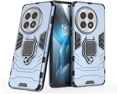 MobyDefend Hoesje - Geschikt voor OnePlus 13 - Dubbelgelaagde Pantsercase Met Standaard - Blauw