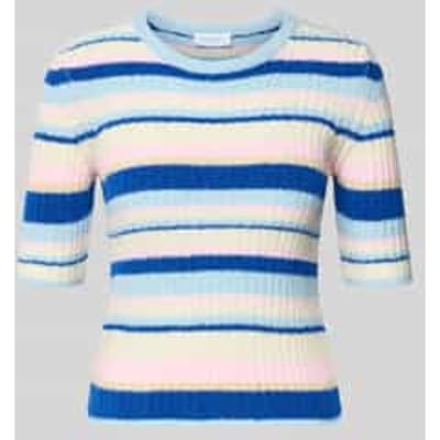 Gebreid shirt met ronde hals en 1/2-mouwen