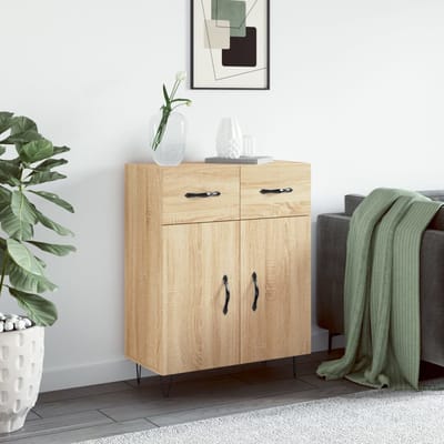 vidaXL - Dressoir - 69,5x34x90 - cm - bewerkt - hout - sonoma - eikenkleurig