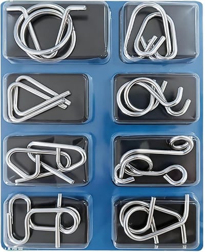 Metalen Puzzels - Draadring Ontwarren - Mentale Uitdaging - Verhoogt Creativiteit - 18 x 14.2 cm - Metaal