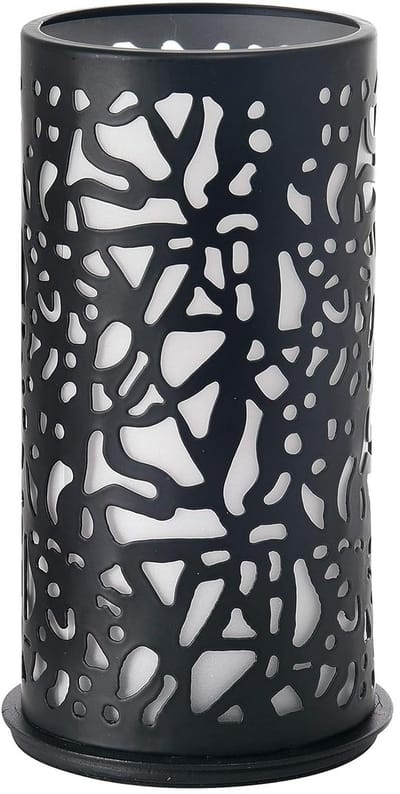 Moderne Metalen Kaarshouder Twist Zwart - 140x75 mm