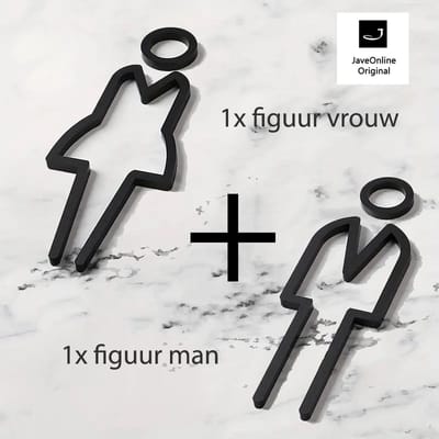 Deurbordje kleedkamer of toilet - MAN + VROUW 3D - Hoogwaardig Acryl bord - Zelfklevend - Pictogram - Deurbord - Dames en Heren kleedkamer
