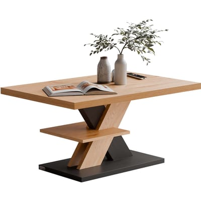 Casaria Salontafel Detroit - Extra Legblad 90x60x45cm - Grijs