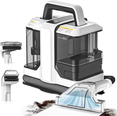 Draagbare Tapijtreiniger - Spot Cleaner - Vlekken Verwijderen - Dubbele Borstelkoppen - 1080 ml Reservoir - Wit