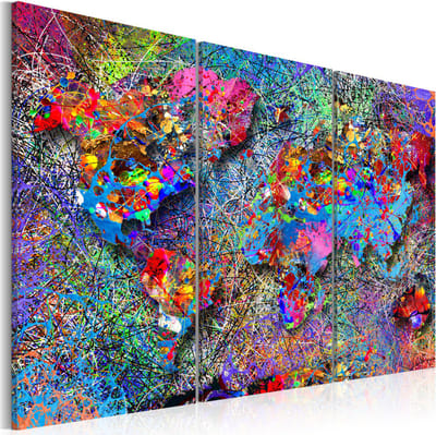 Schilderij - Als de wereld was een woestijn ,3-luik, 60x40cm