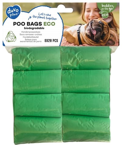 Duvo+ Poepzakjes voor Honden Eco Bio Afbreekbaar Groen 50x20st