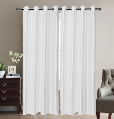 Kant en Klaar Vitrage Gordijn - Met Ringen - 140x240 cm - Wit