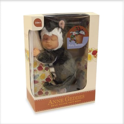 Anne Geddes Baby Kitten Pluche Slaap Poppetje - Handgemaakt - 18+ maanden