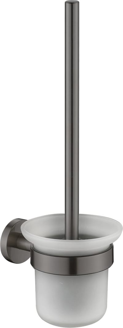 Plieger Vigo Wc Borstel – Toiletborstel Met Houder Glas – Wandhouder – 10 jaar garantie – Geborsteld gunmetal