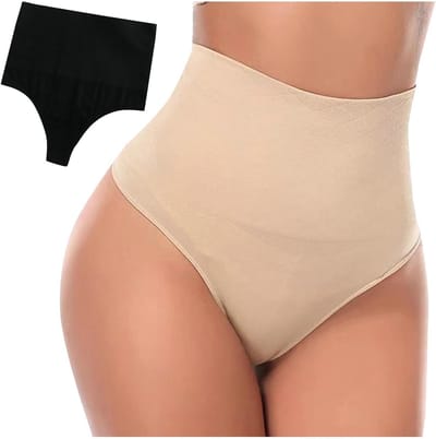 2 Stuks Dames Thong Ondergoed voor een Platte Buik, Onzichtbare Sculpterende Culottes voor Comfort en Ondersteuning