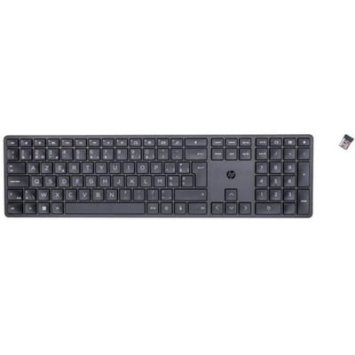 HP 450 programmeerbaar draadloos toetsenbord, RF-draadloos + USB, AZERTY (Belgisch), Zwart
