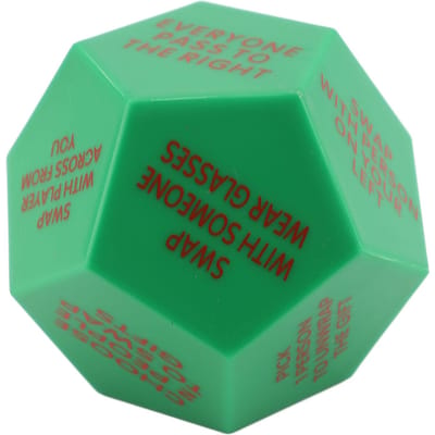 Dés d'échange de cadeaux 12 faces différentes Plastique Dés d'échange de cadeaux de Noël pour fête de vacances green