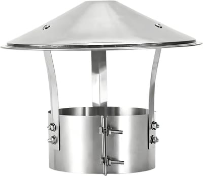 Schoorsteenkap Afdekking - Dak Regen Beschermer - Schoorsteen Beschermen - Vergroot Kap Ontwerp - 125mm - Zilver