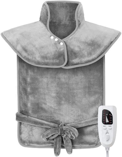 BOTC Elektrisch Warmtekussen - 60 x 90 cm - Voor nek/schouder/Rug - Warmtedeken - Wasbaar - Grijs