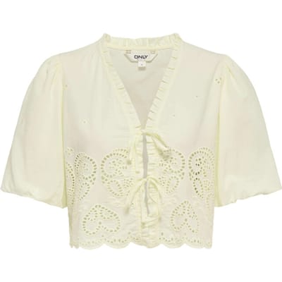 ONLY - ONLBRYSON S/S SHORT EMB TIE TOP WVN - Meisjes - Blouses