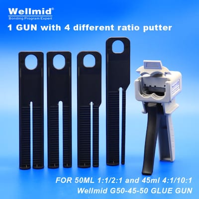 Wellmid 1:1 1:2 50 ml en 4:1 10:1 45 ml AB lijmpistool Epoxylijm Vierkante basiscartridge Handmatig mengen Dosering Dispenser Araldite lijmpistool