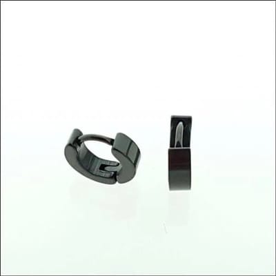 Aramat Jewels | Oorringen | RVS Zwarte Oorringen 14mm - Elegante Black Hoops Unisex | | | |3mm | Staal | Volwassenen | Verkleurd niet