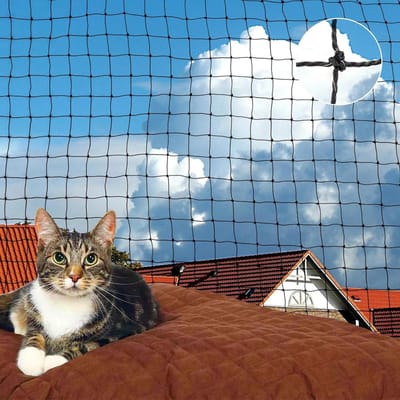 Kattennet Balkon - Veiligheidsnet Kat - Katten Veilig Houden - Draadversterkt Materiaal - 2 x 3 Meter - Zwart