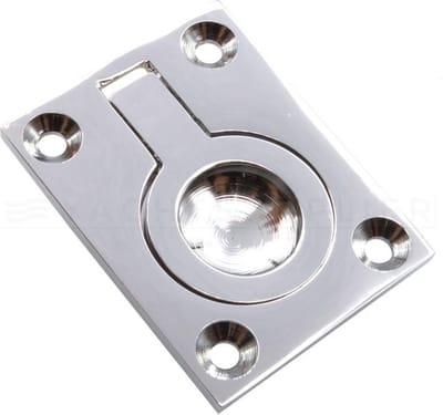 Luikring Messing gepolijst Chroom - 50x38mm - Rechthoekig