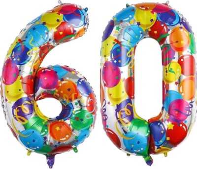 Cijfer Ballonnen Ballon Cijfer 60 Verjaardag Versiering Feest Helium Ballonnen Cijferballon Folieballon Kleur Xl Formaat