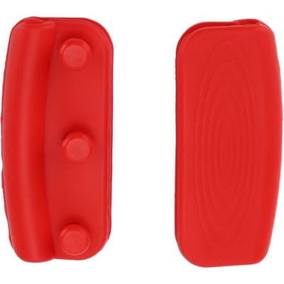 2 STUKS Siliconen Pothandvat Houder Pannenlap Mouw Hittebestendige Koekenpan Handvat Cover voor Keuken red