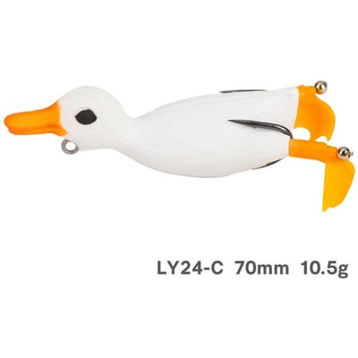 Fishing Master LY24 70mm 10.5g Lekkende Eend Kikker Drijvend Visaas Top Water Aas Zacht Aas Baars Slangenkop roterende Aas Aas