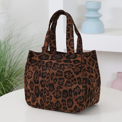 Chique Dames Tote Tas met Luipaardprint Ruim & Stijlvol met Ritssluiting, Duurzaam Nylon Materiaal