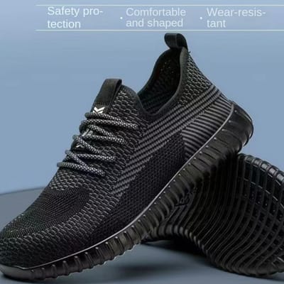 Chaussures de travail décontractées à semelle souple anti-écrasement et anti-perforation, chaussures d'assurance travail pour chantier de construction 46