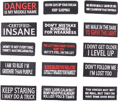 Somstyle 15x Strijk Embleem - Patches voor Kleding - Stof & Strijk Applicatie - Zwart